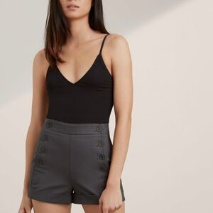 Aritzia Gray High Waist Tailored Shorts